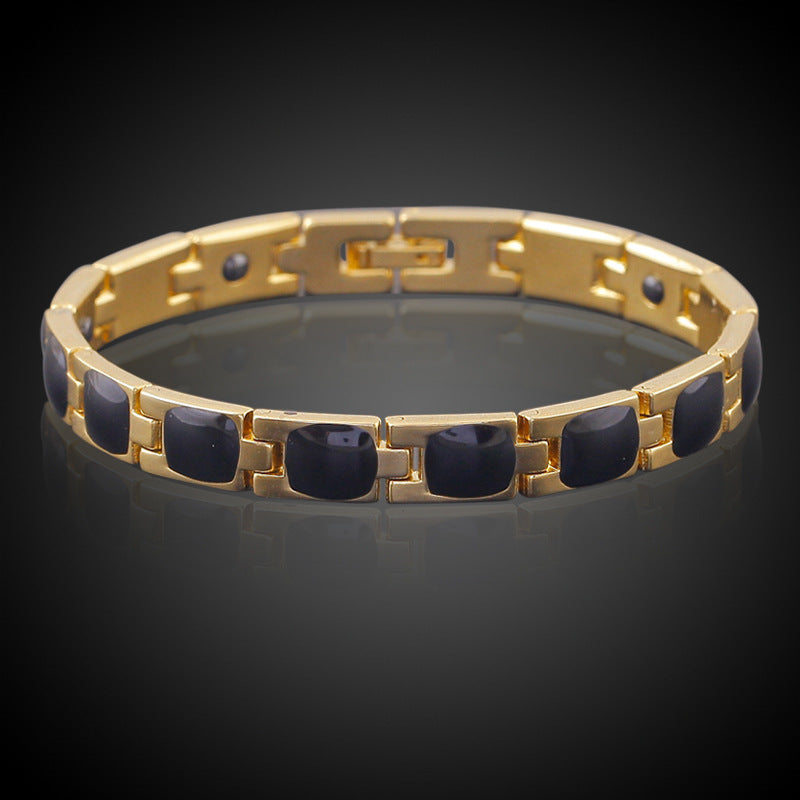 Gold-plated opal and turquoise magnet health bracelet - Novair-product name