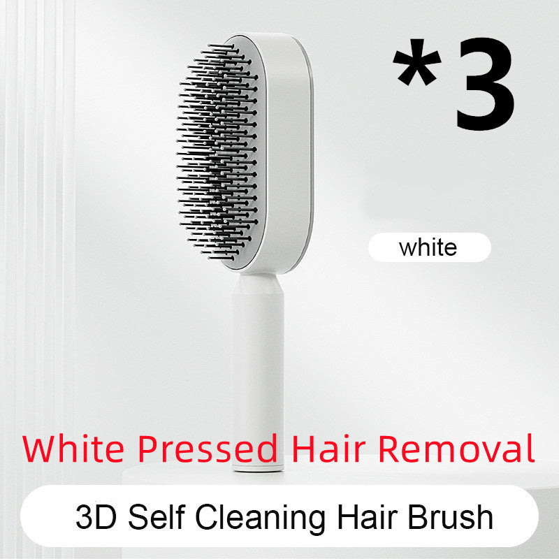 Self Cleaning Hair Brush For Women One-key Cleaning Hair Loss Airbag Massage Scalp Comb Anti-Static Hairbrush - Novair-product name