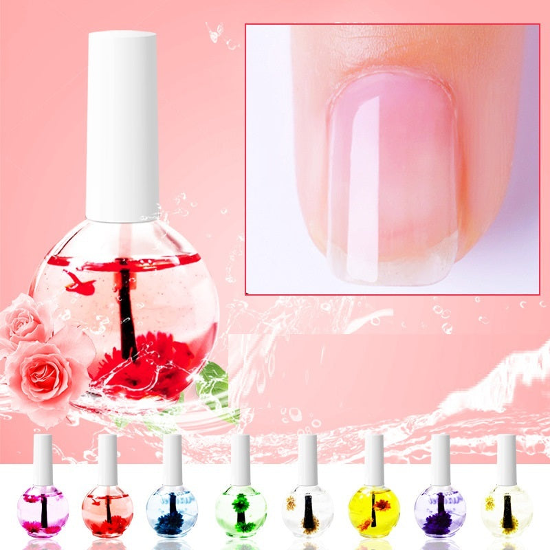 Nail Beauty Dried Flowers Nutrition Nail Treatment Oil Anti-agnail Nail Edge Moisturizing Nail Base Coat Natural Dried Flower Nutrient Solution - Novair-product name