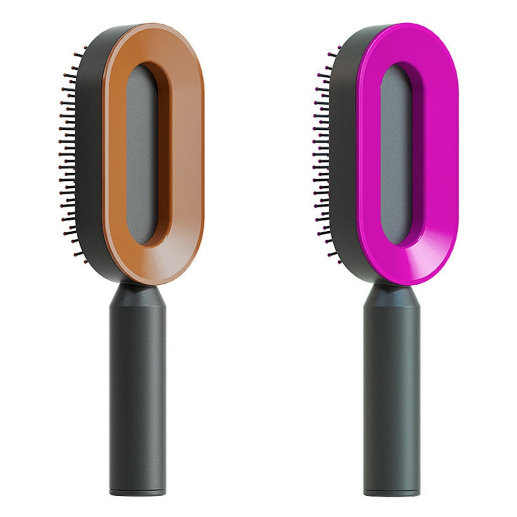 Self Cleaning Hair Brush For Women One-key Cleaning Hair Loss Airbag Massage Scalp Comb Anti-Static Hairbrush - Novair-product name