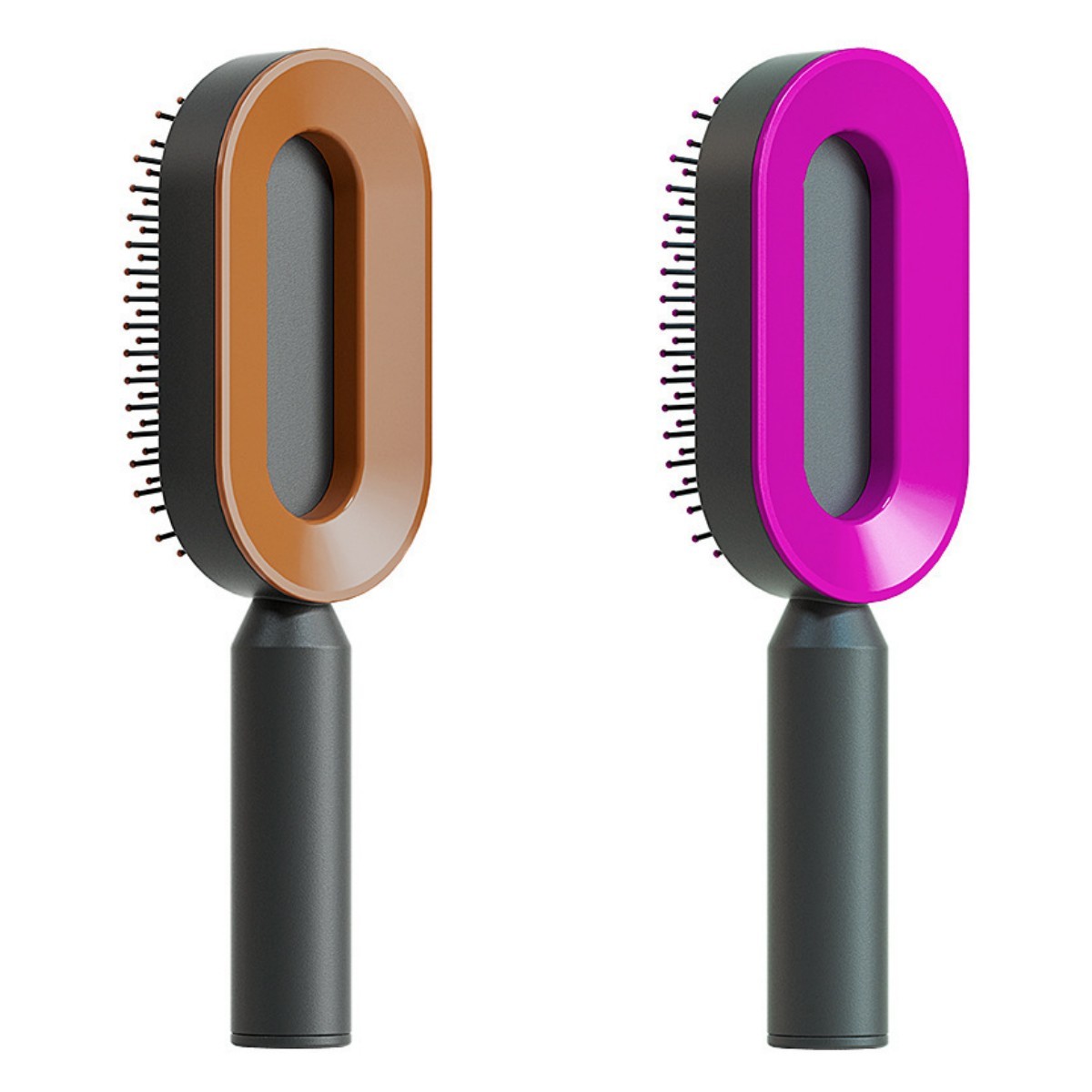 Self Cleaning Hair Brush For Women One-key Cleaning Hair Loss Airbag Massage Scalp Comb Anti-Static Hairbrush - Novair-product name