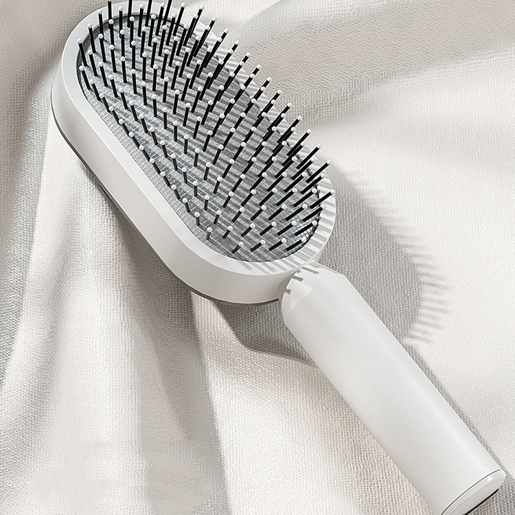 Self Cleaning Hair Brush For Women One-key Cleaning Hair Loss Airbag Massage Scalp Comb Anti-Static Hairbrush - Novair-product name