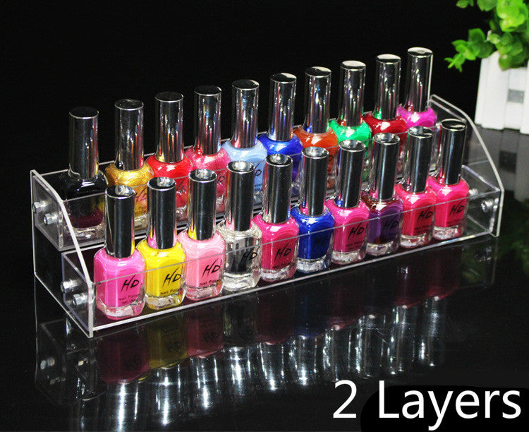Acrylic Nail Polish Display Frame Transparent  Cosmetics Storage 26CM Storage Box - Novair-product name
