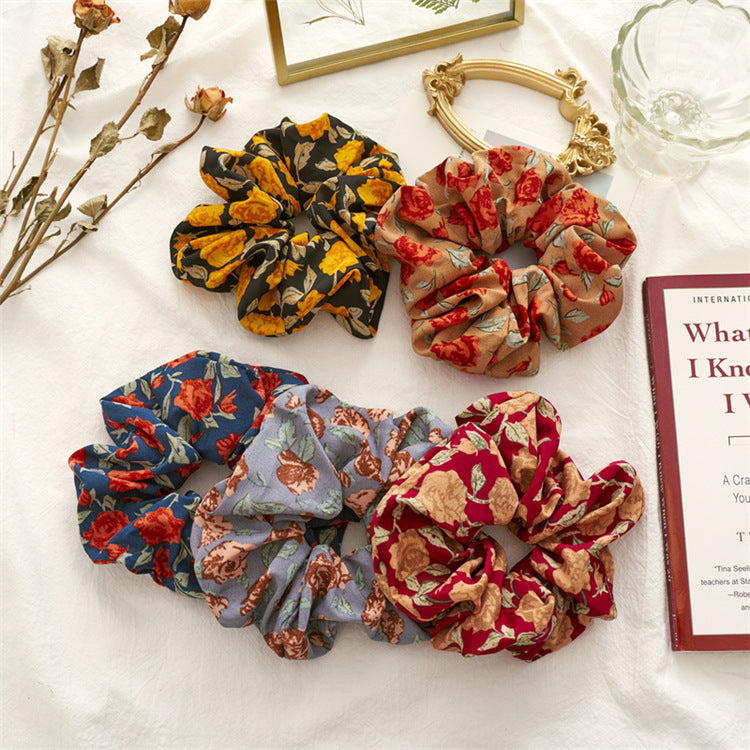 Japanese And Korean Rose Large Intestine Hair Ring