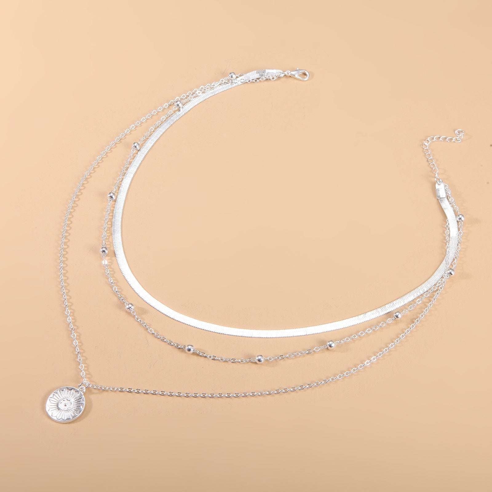 Women's Fashion Personalized Simple Multi-layer Lotus Pendant Necklace - Novair-product name