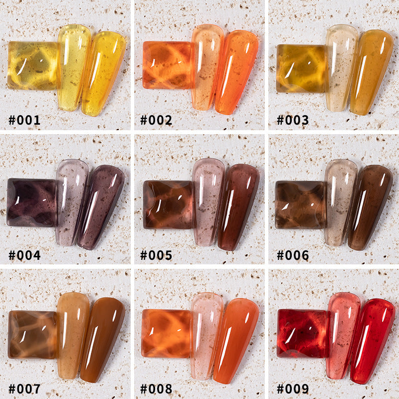 9 Colors Amber Set UV Gel Nail Polish Ice Penetration Soak Off Shining - Novair-product name