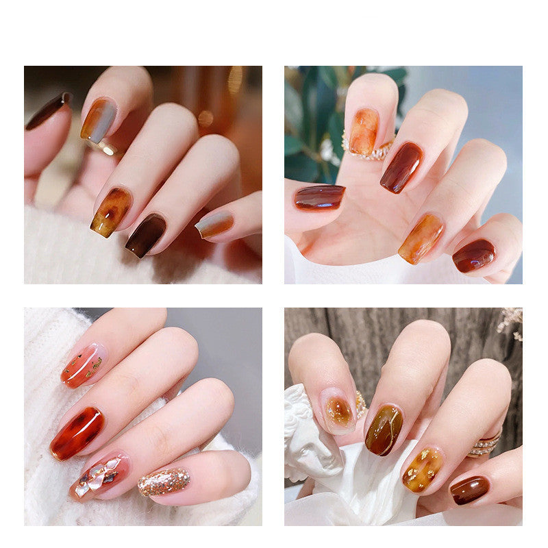 9 Colors Amber Set UV Gel Nail Polish Ice Penetration Soak Off Shining - Novair-product name