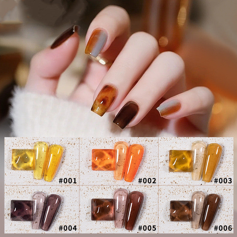 9 Colors Amber Set UV Gel Nail Polish Ice Penetration Soak Off Shining - Novair-product name