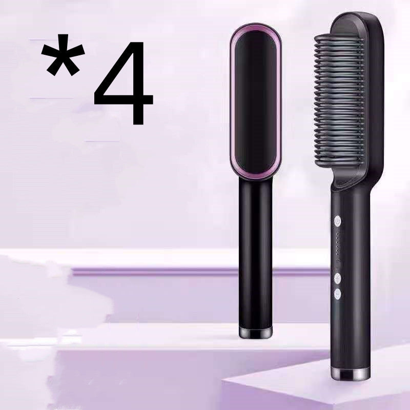 New 2 In 1 Hair Straightener Hot Comb Negative Ion Curling Tong Dual-purpose Electric Hair Brush - Novair-product name