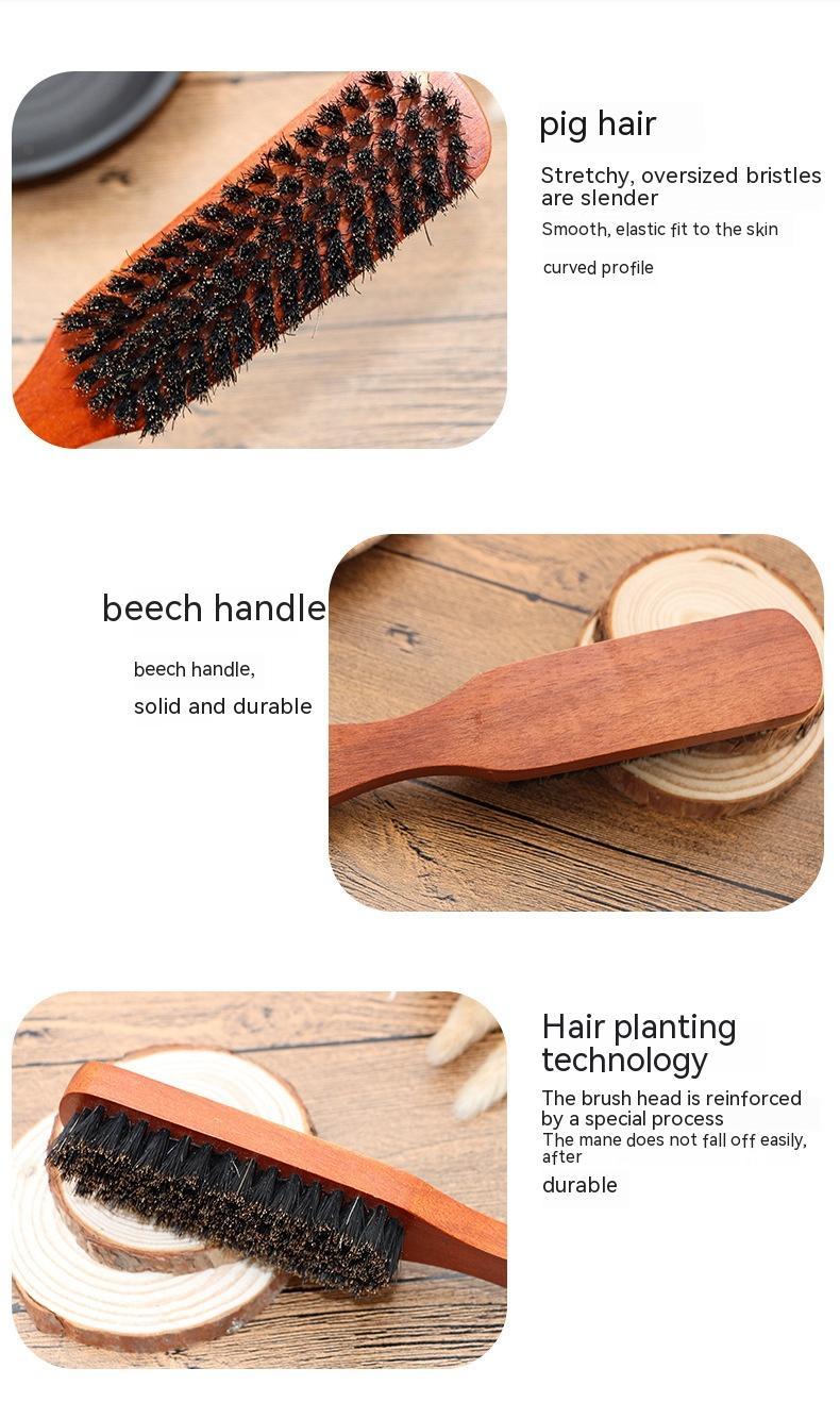 Wooden Handle Pig Bristle Brush Cleaning Broken Hair Brush Hair Salon Tool
