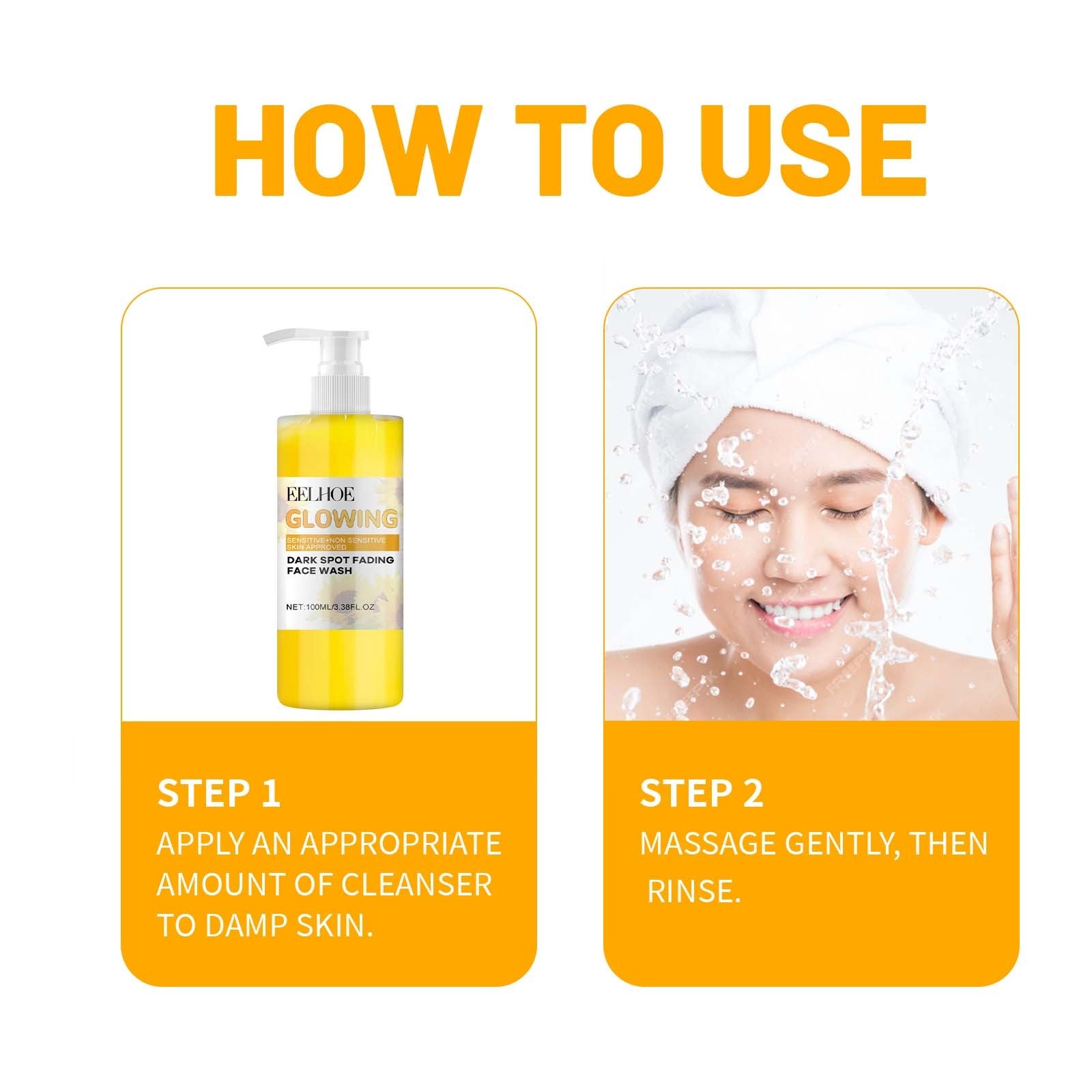 Eelhoe Turmeric Whitening Cleanser Deep Cleansing Face To Remove Makeup Refreshing And Non-Tight Turmeric Cleanser - Novair-product name