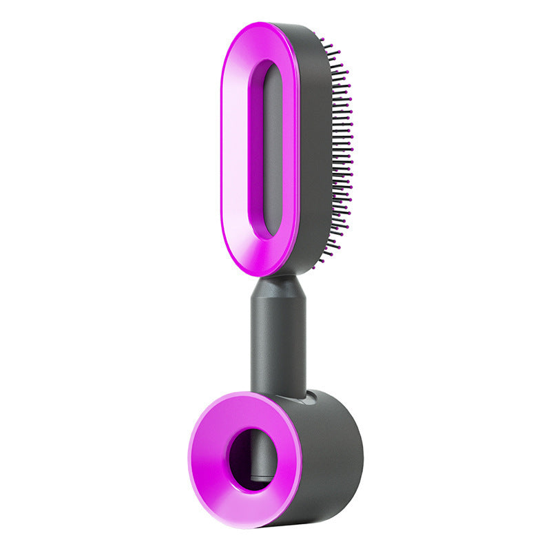 Self Cleaning Hair Brush For Women One-key Cleaning Hair Loss Airbag Massage Scalp Comb Anti-Static Hairbrush - Novair-product name