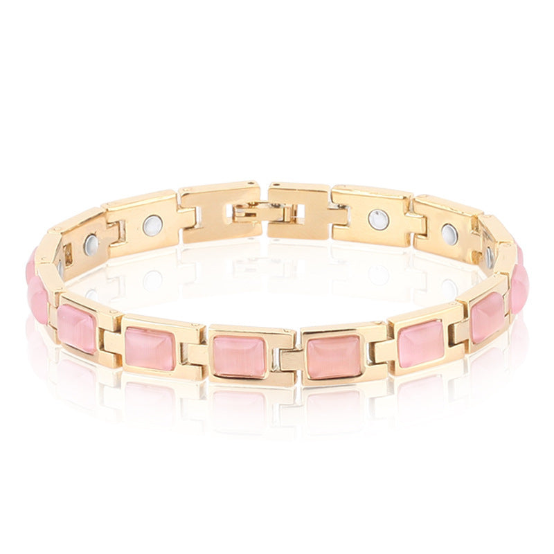 Gold-plated opal and turquoise magnet health bracelet - Novair-product name