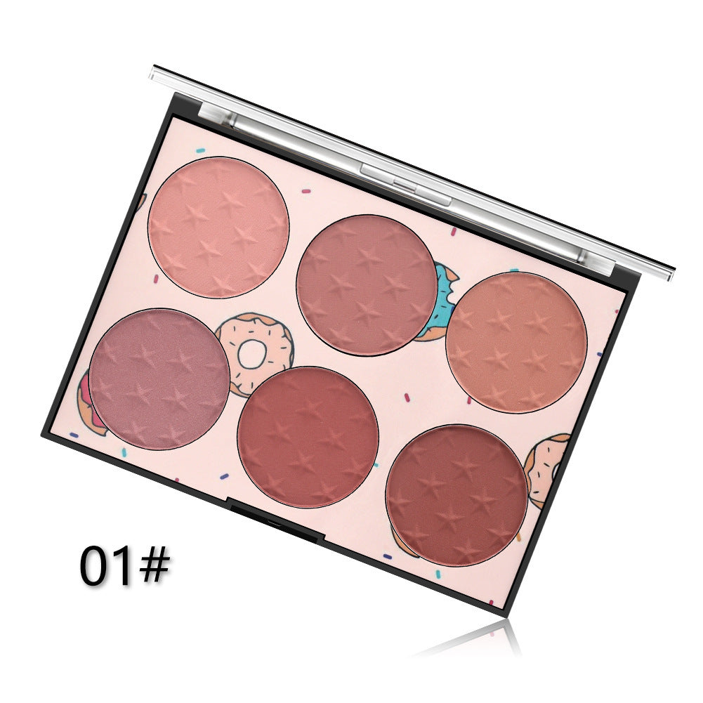 Six-color Blush Natural Skin-friendly Rouge Makeup - Novair-product name