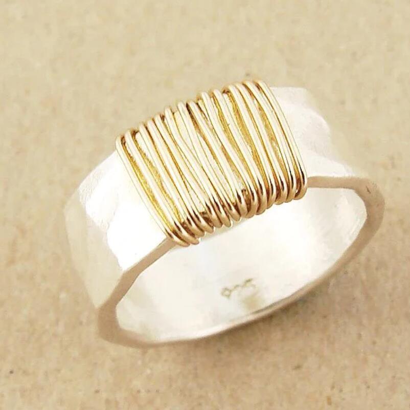 Geometric Simple Bracelet Wide Face Ring - Novair-product name