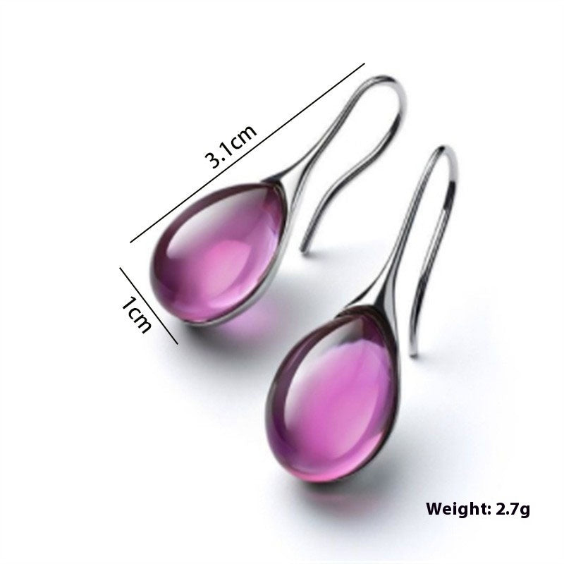Nine-color Inlaid Cat's Eye Earrings - Novair-product name