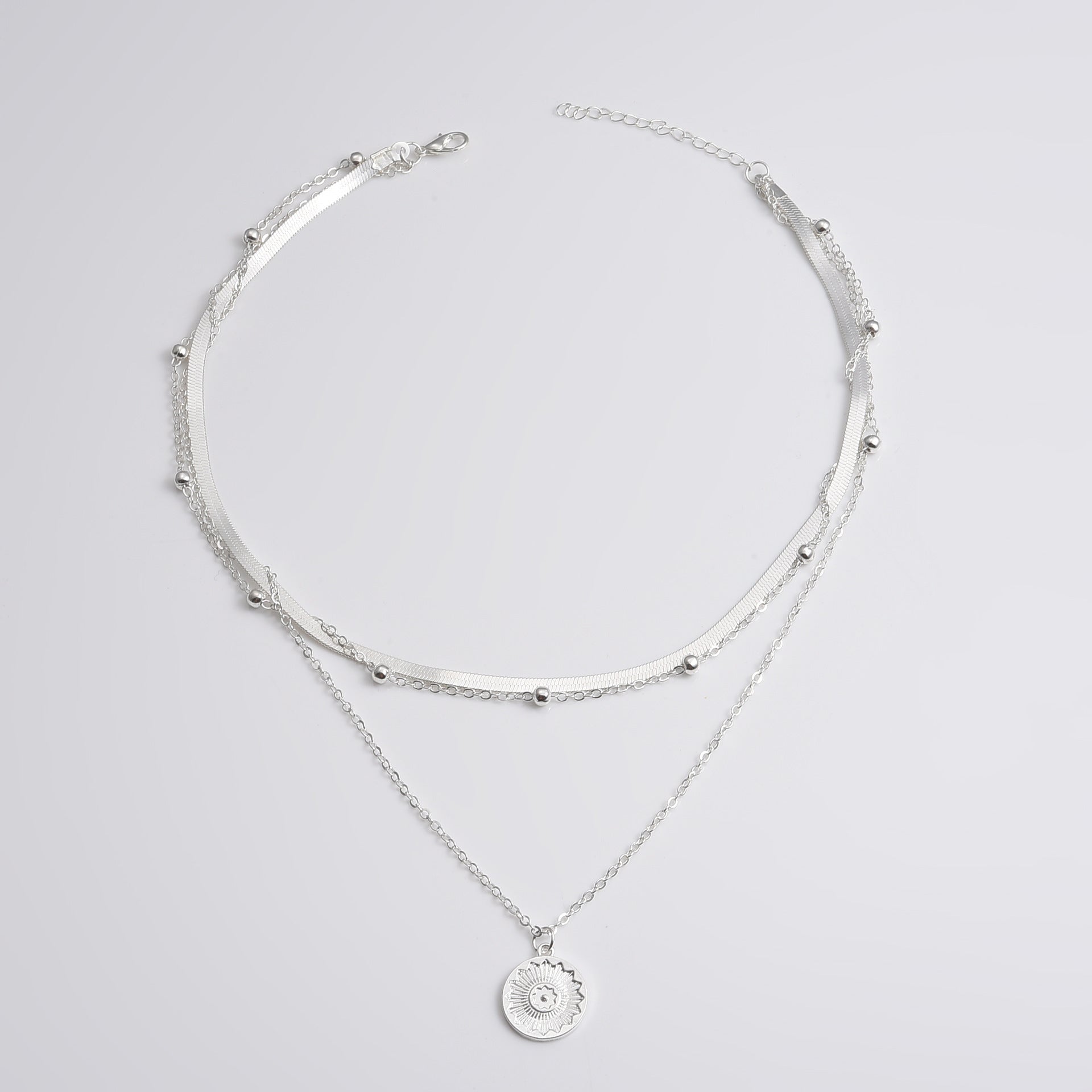 Women's Fashion Personalized Simple Multi-layer Lotus Pendant Necklace - Novair-product name