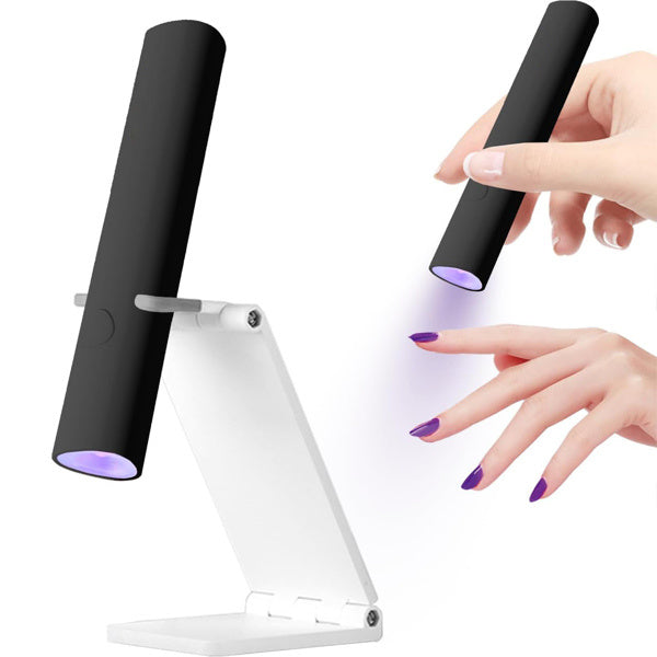 UV For Gel Nails, Mini U V LED Nail Light Handheld, With Bracket, Portable Nail Dryer, Rechargeable USB Wireless, For Fast Drying, Black - Novair-product name