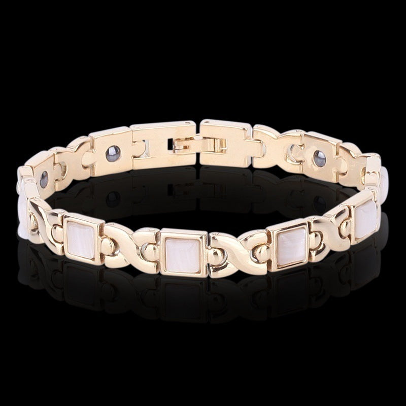 Gold-plated opal and turquoise magnet health bracelet - Novair-product name