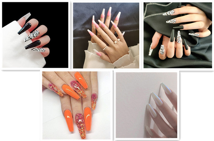 Long Ballet Nails With Flat And Pointed Water Droplets - Novair-product name