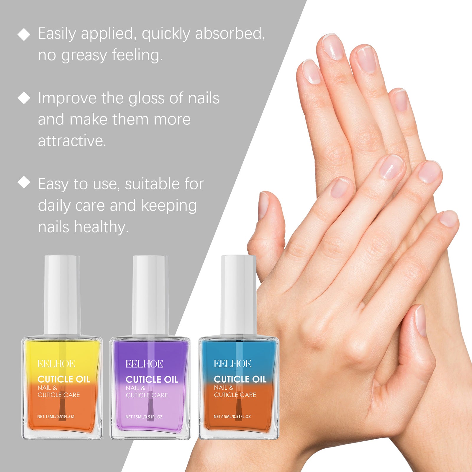 EELHOE Double-Layer Nail Cuticle Oil For Nail Cuticle Repair, Moisturizing And Softening Nail Surface Care Oil - Novair-product name