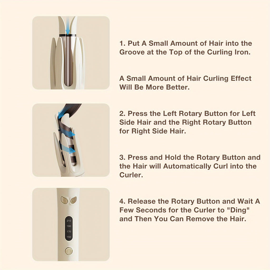 Automatic Hair Curler, 28mm Barrel, 4 Temperature Modes, Negative Ion Generator, Smart Timer And Sensor, Auto Off For Safety - Novair-product name