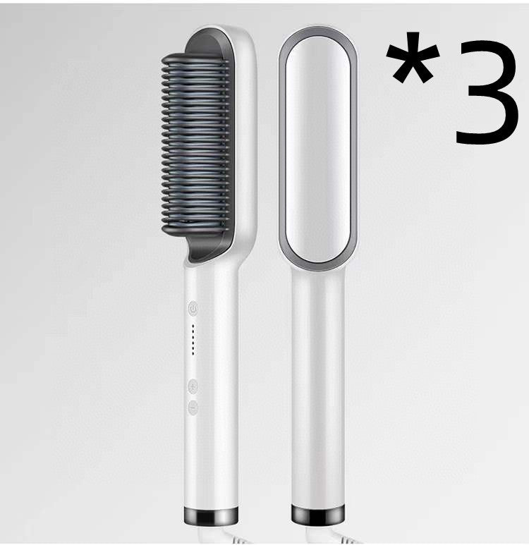 New 2 In 1 Hair Straightener Hot Comb Negative Ion Curling Tong Dual-purpose Electric Hair Brush - Novair-product name