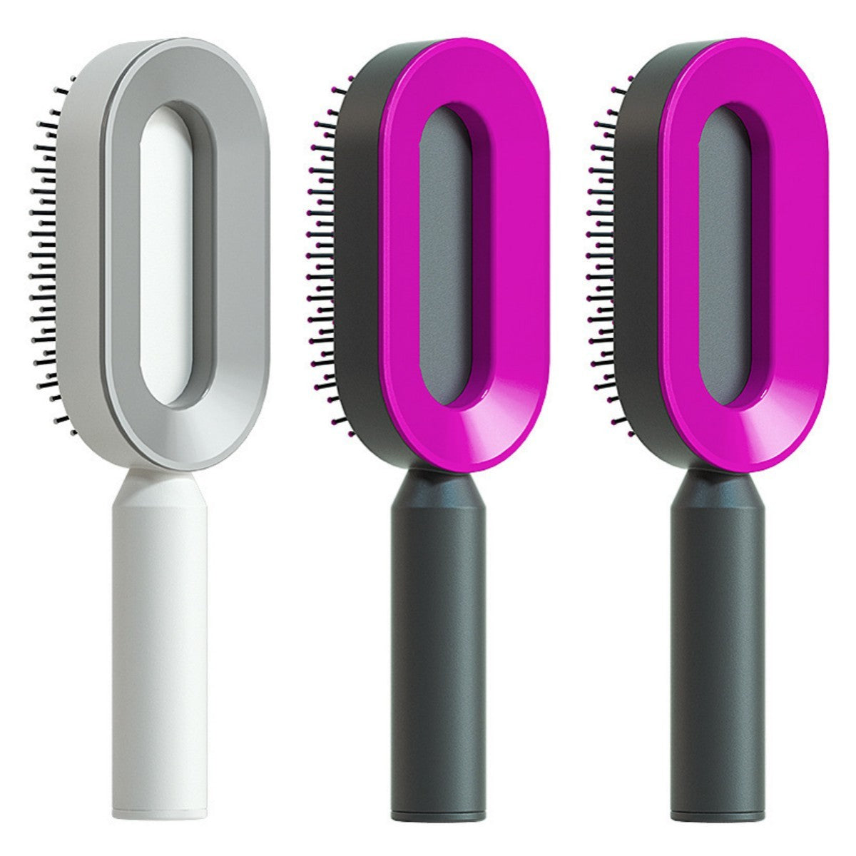 Self Cleaning Hair Brush For Women One-key Cleaning Hair Loss Airbag Massage Scalp Comb Anti-Static Hairbrush - Novair-product name