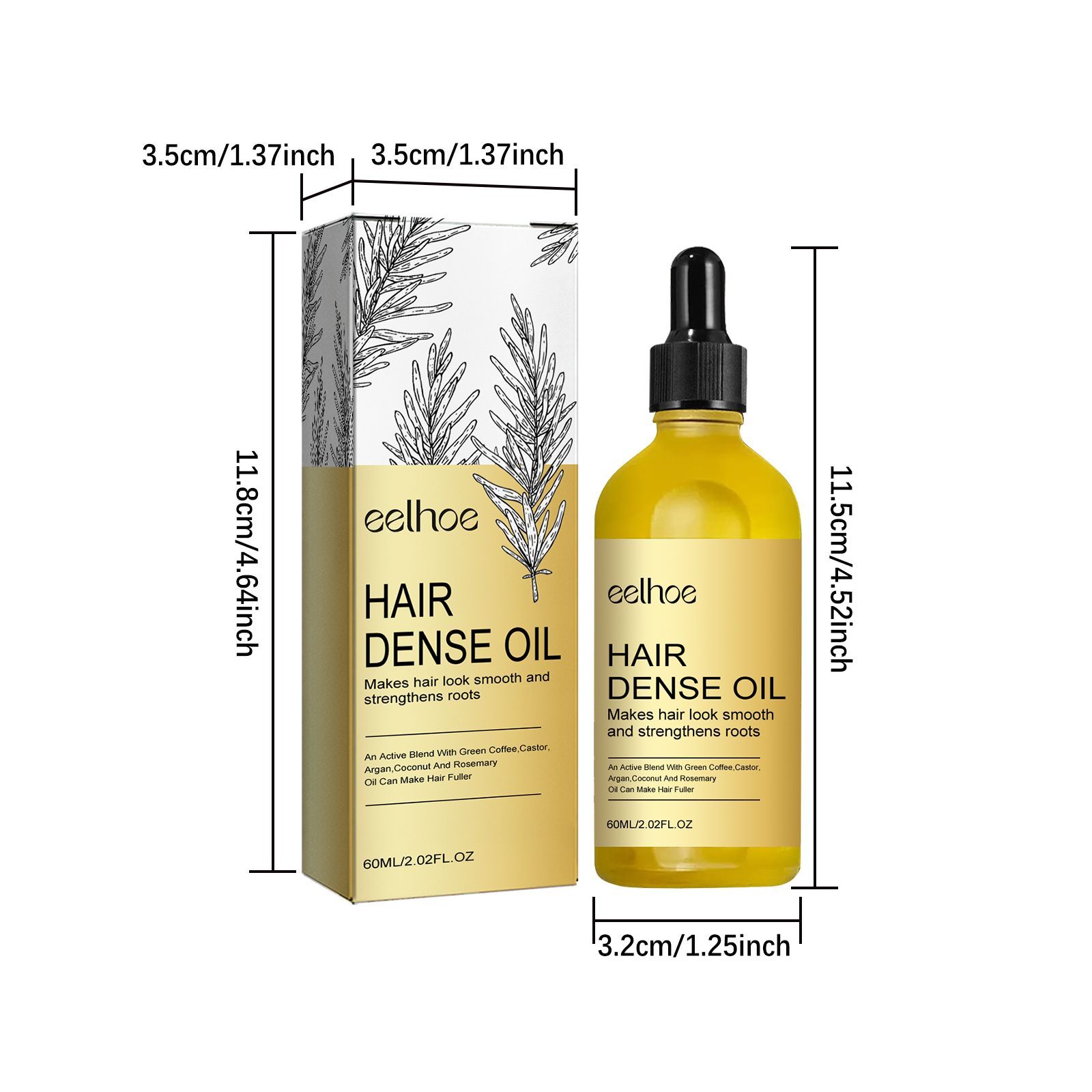 EELHOE Rosemary Hair Treatment Oil Scalp Cleansing Conditioning Volumizing Smoothing Repair Dry Frizzy Hair Conditioning Hair Treatment Oil - Novair-product name
