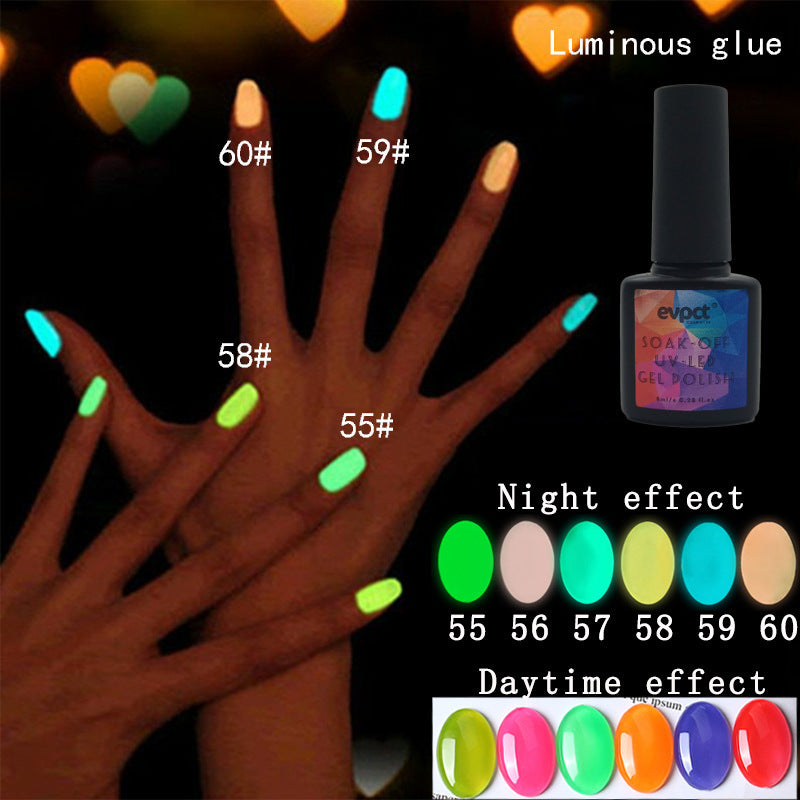 6 Colors Luminous Glue Phototherapy Nail Glue UV Polish - Novair-product name