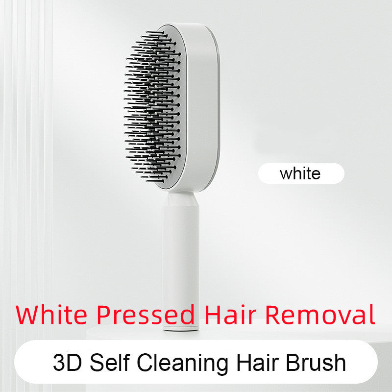 Self Cleaning Hair Brush for Women with One-Key Cleaning, Airbag Massage Scalp Comb, and Anti-Static Features