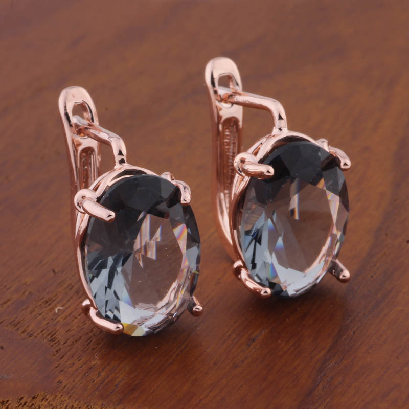 Romantic Retro 1014 Oval European And American Ear Clip - Novair-product name