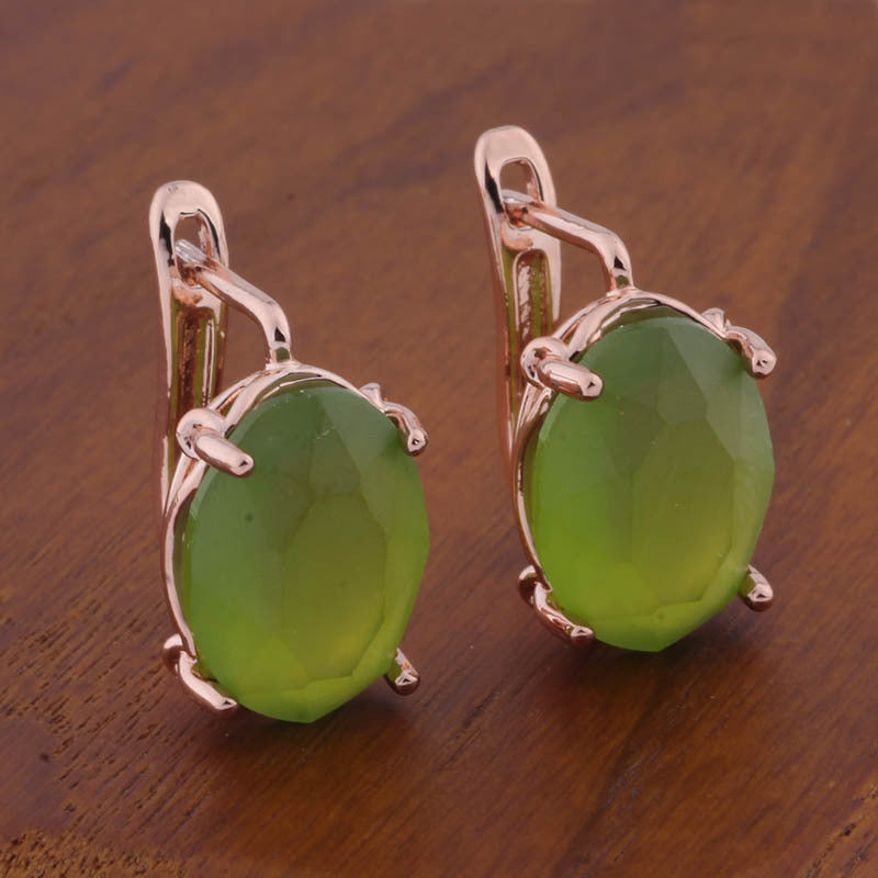 Romantic Retro 1014 Oval European And American Ear Clip - Novair-product name