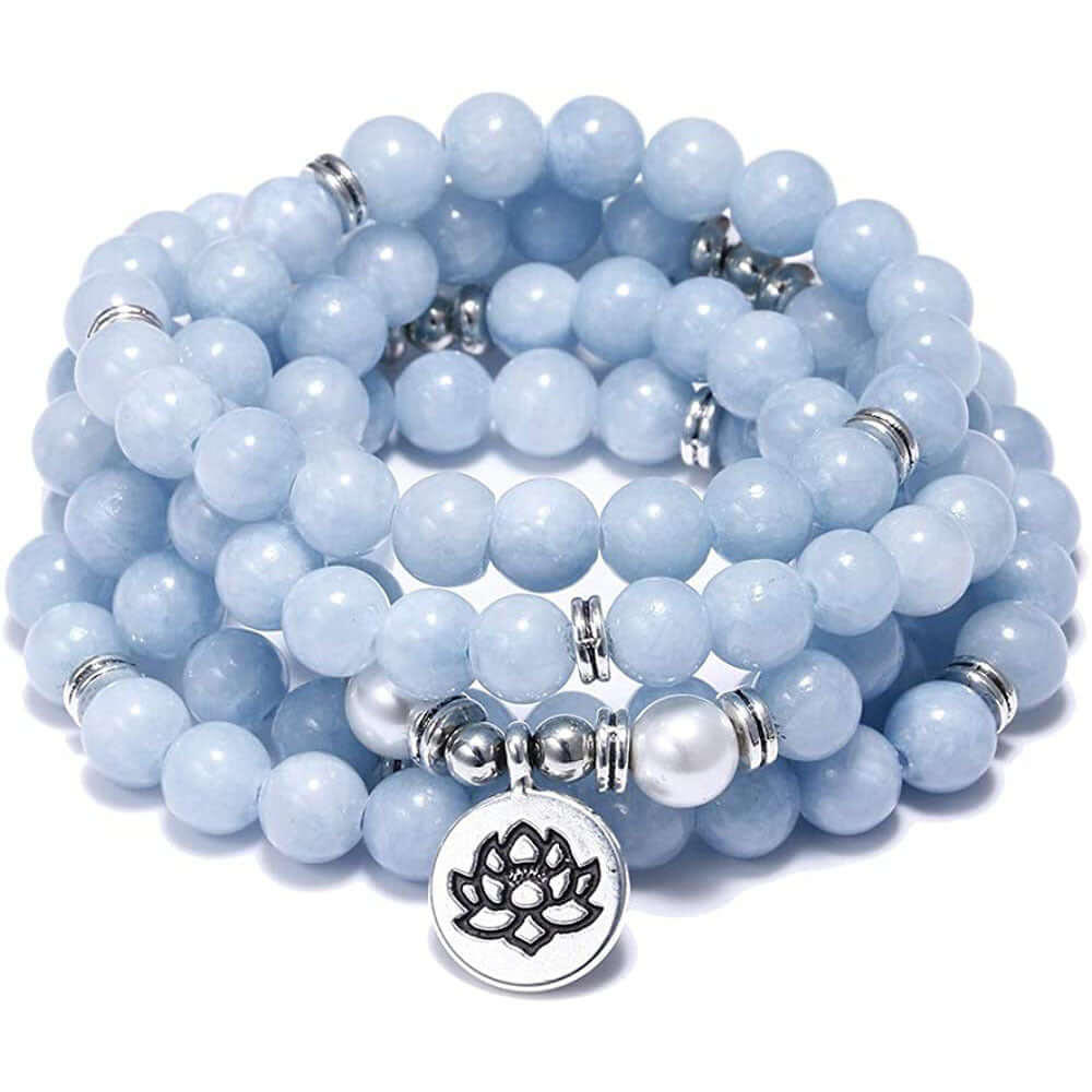 Amazon Stone Tiger Eye Stone Bracelet Necklace 108 Buddha Beads Lotus Bracelet - Novair-product name