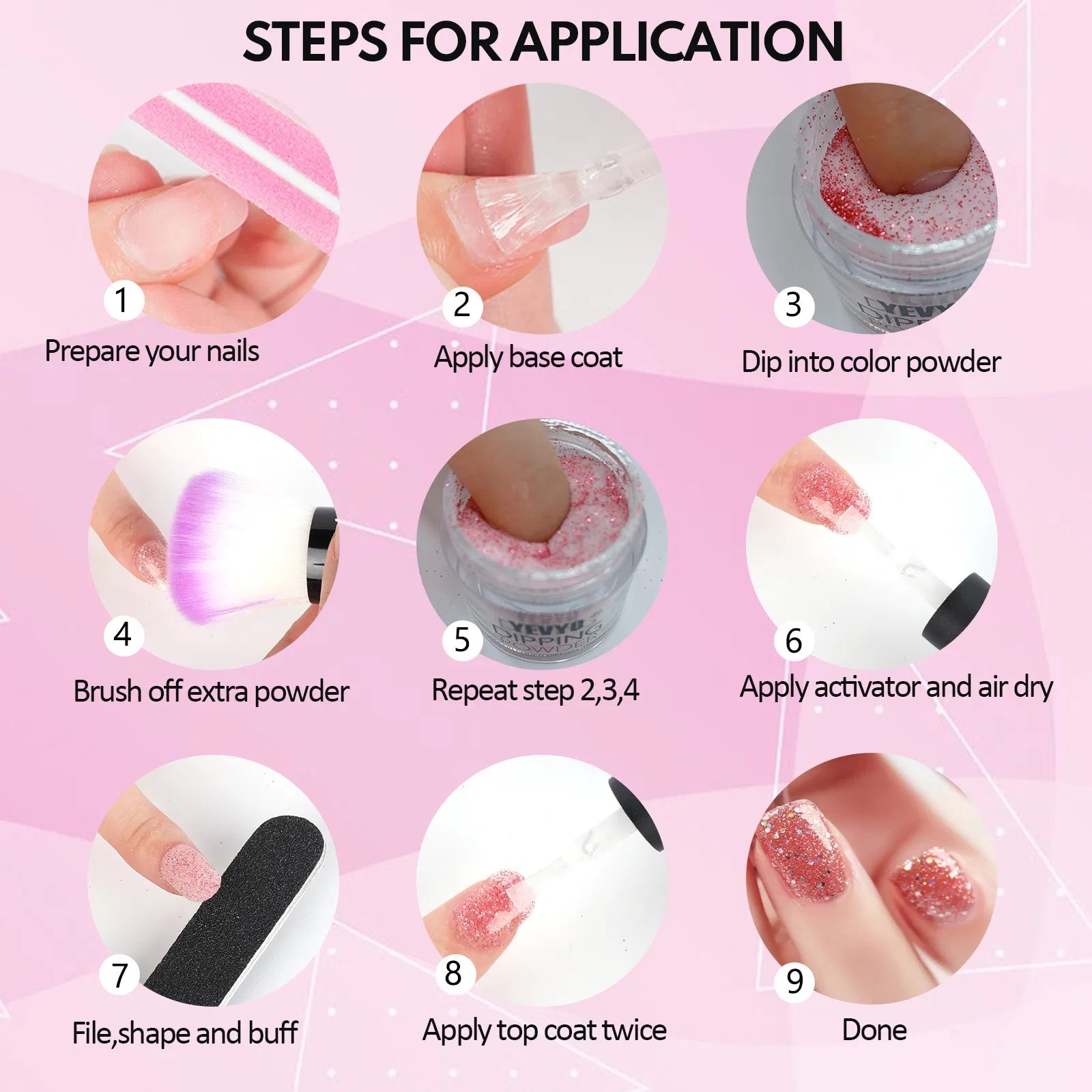 Acrylic Nail Kit Dip Powder Nail Kit Starter, 20 Colors Fast Dry Powder Nail Dipping Kit, With Base & Top Coat Activator Dip Nail Kit For French Nail Art Manicure DIY - Novair-product name