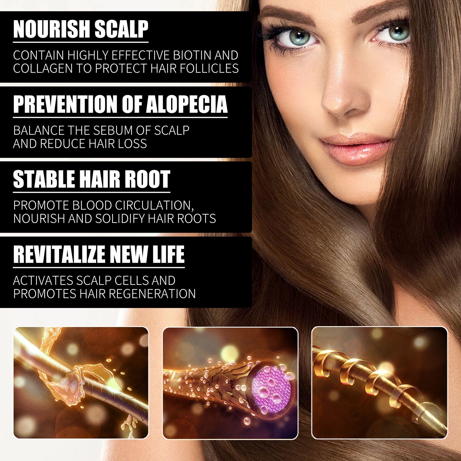 RESEARCH Liquid Biotin & Collagen Hair Growth Drops  - Biotin And Liquid Collagen Supplement For Men & Women - Glowing Skin Support, Healthy Hair & Nail Growth - Novair-product name