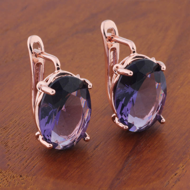 Romantic Retro 1014 Oval European And American Ear Clip - Novair-product name