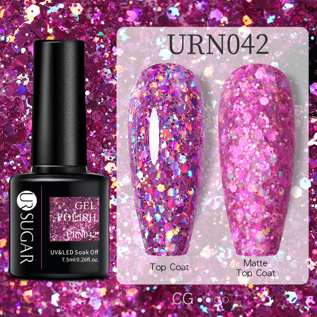 Black White Red Glitter Color Gel Nail Polish Matte - Novair-product name