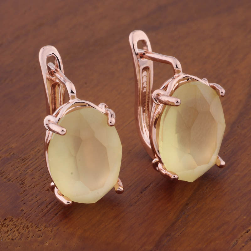 Romantic Retro 1014 Oval European And American Ear Clip - Novair-product name