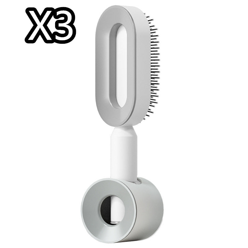 Self Cleaning Hair Brush for Women with One-Key Cleaning, Airbag Massage Scalp Comb, and Anti-Static Features