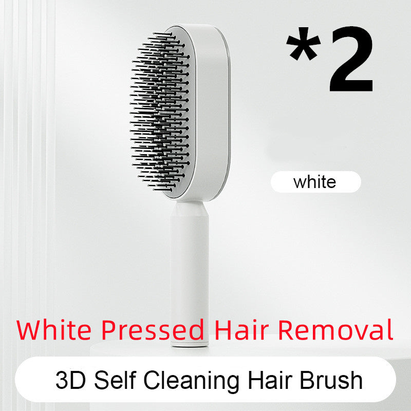 Self Cleaning Hair Brush For Women One-key Cleaning Hair Loss Airbag Massage Scalp Comb Anti-Static Hairbrush - Novair-product name