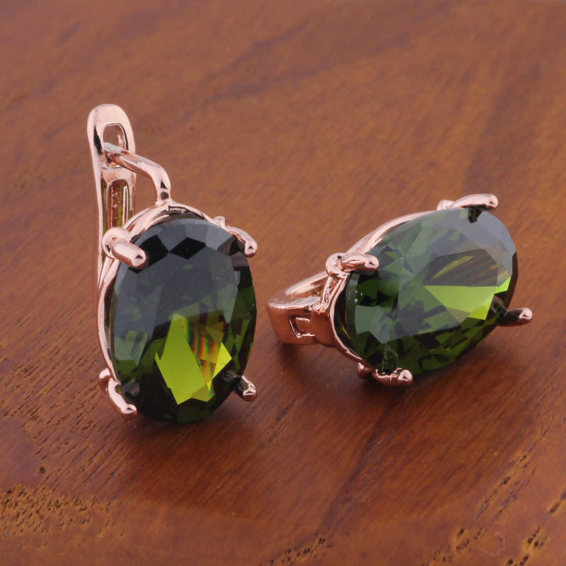 Romantic Retro 1014 Oval European And American Ear Clip - Novair-product name