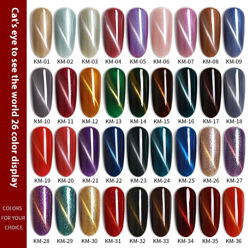 New 36 Colors Suit White Phototherapy Plastic Cat Eye Series Nail Polish Gel - Novair-product name