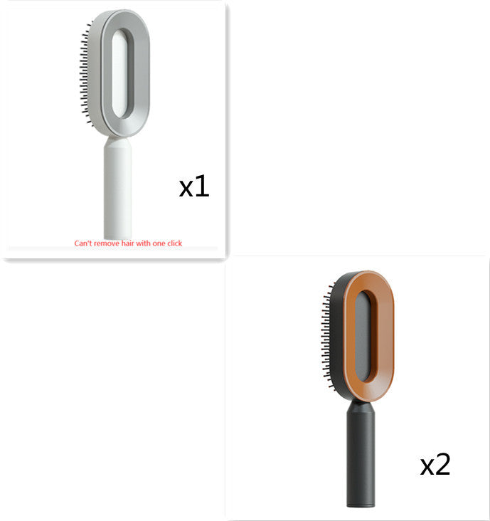 Self Cleaning Hair Brush for Women with One-Key Cleaning, Airbag Massage Scalp Comb, and Anti-Static Features