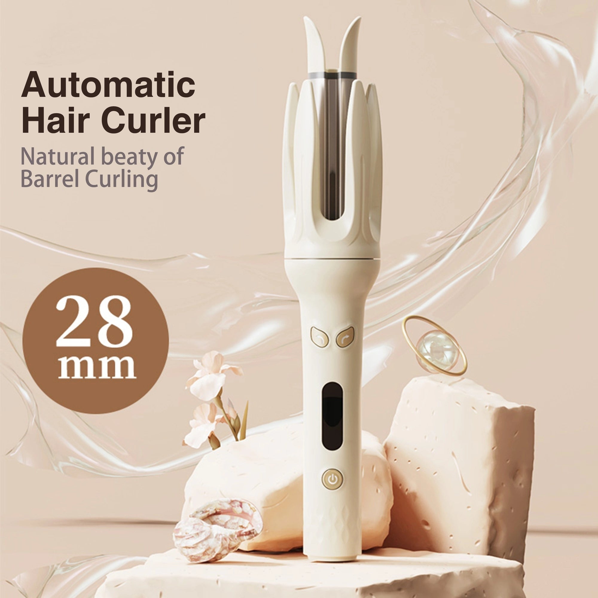 Automatic Hair Curler, 28mm Barrel, 4 Temperature Modes, Negative Ion Generator, Smart Timer And Sensor, Auto Off For Safety - Novair-product name