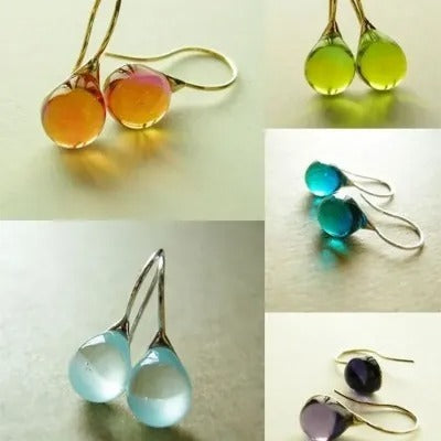 Nine-color Inlaid Cat's Eye Earrings - Novair-product name