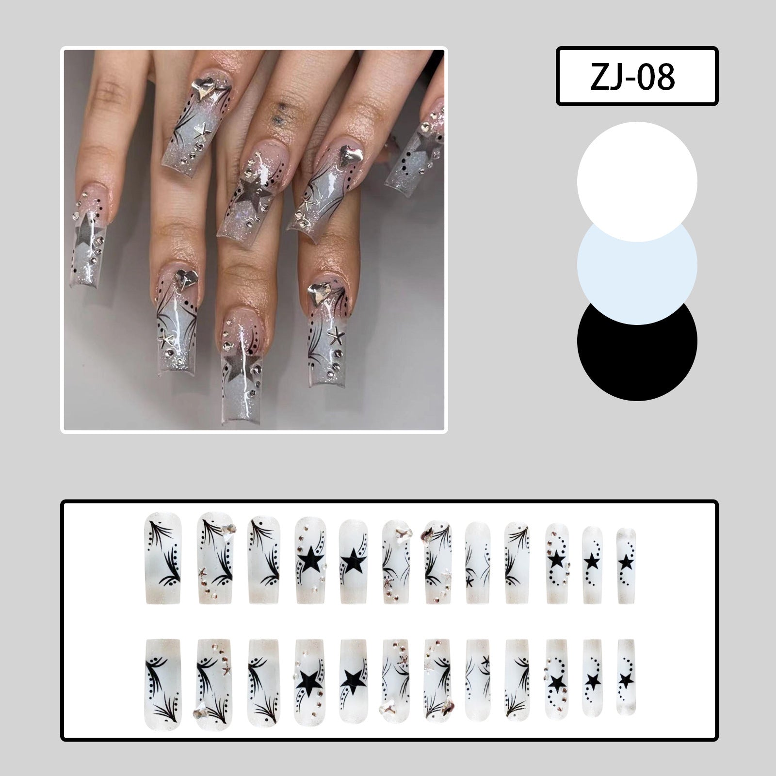 Women's Fashion Rhinestone Patch Nails - Novair-product name