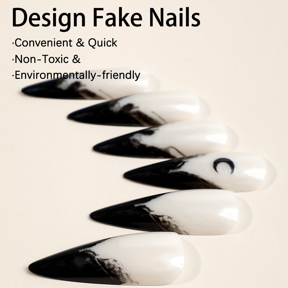 Halloween Ghost Wind Fake Nails Nail Sticker - Novair-product name