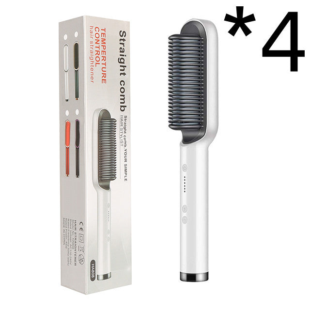 New 2 In 1 Hair Straightener Hot Comb Negative Ion Curling Tong Dual-purpose Electric Hair Brush - Novair-product name
