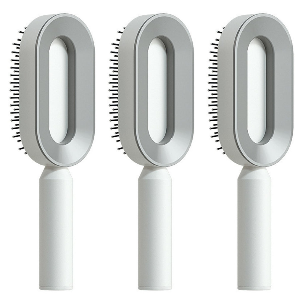 Self Cleaning Hair Brush For Women One-key Cleaning Hair Loss Airbag Massage Scalp Comb Anti-Static Hairbrush - Novair-product name